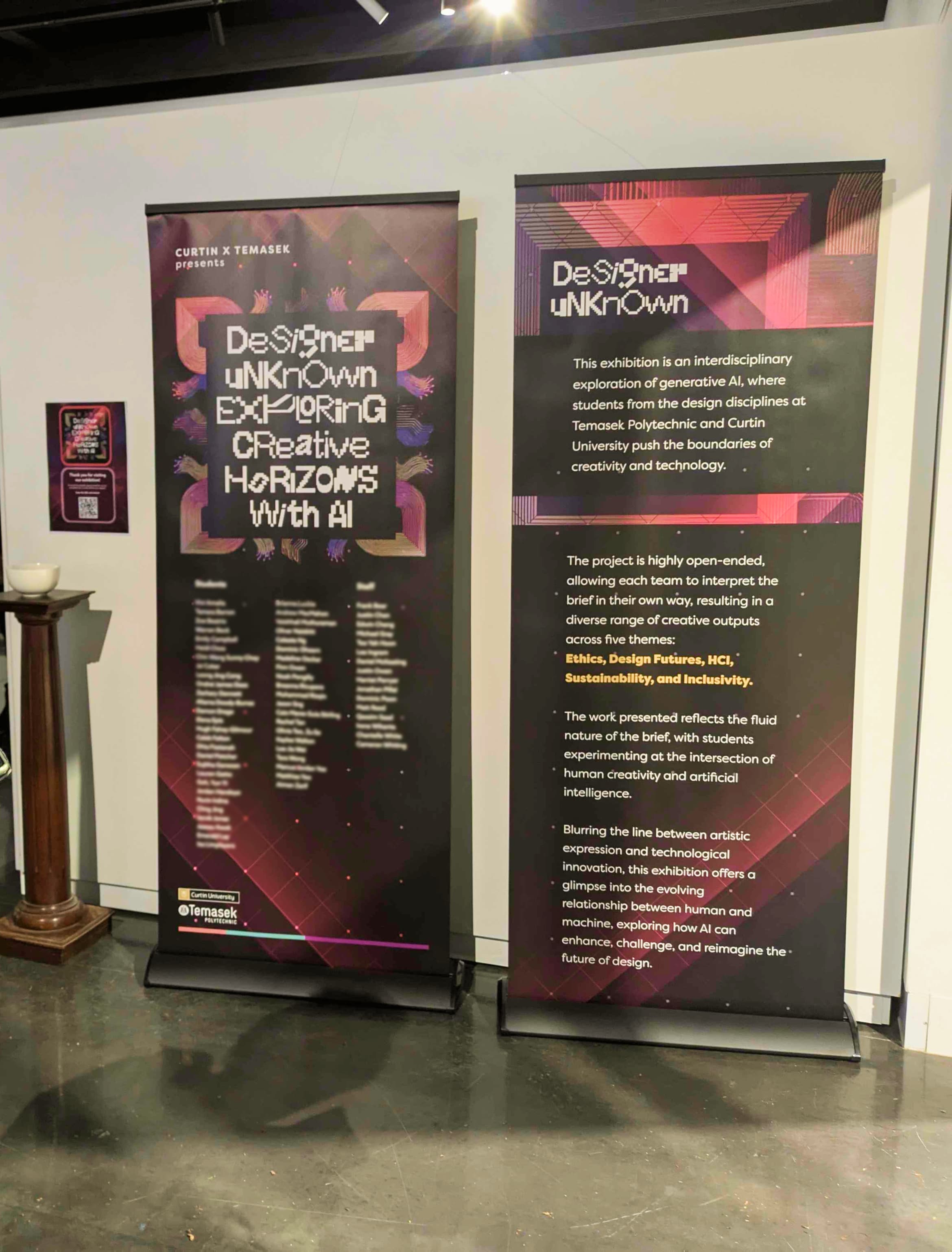 image of pull-up posters at Designer Unknown exhibtion